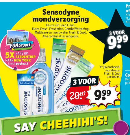 Sensodyne   tandenborstel, mondwater folder aanbieding bij  Kruidvat - details