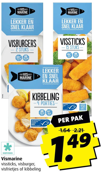 Vis Marine   visburgers, vissticks folder aanbieding bij  Boni - details