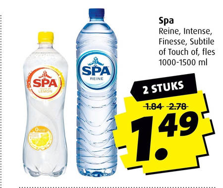 Spa en Fruit   fruitdrank, mineraalwater folder aanbieding bij  Boni - details