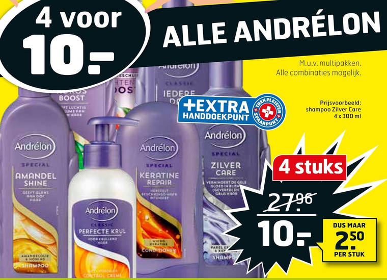 Andrelon   conditioner, hairspray folder aanbieding bij  Trekpleister - details