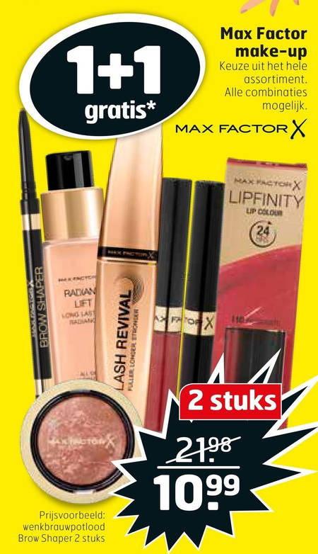Max Factor   cosmetica, lipstick folder aanbieding bij  Trekpleister - details