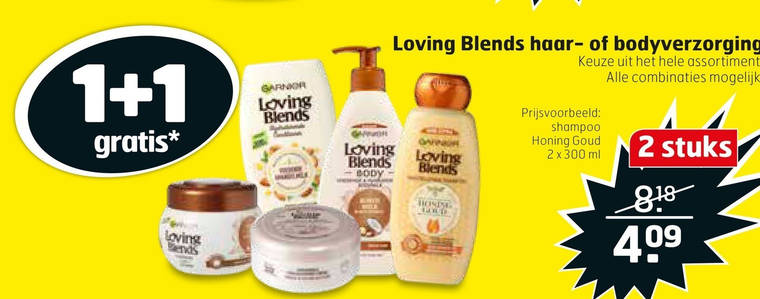 Garnier Loving Blends   conditioner, shampoo folder aanbieding bij  Trekpleister - details