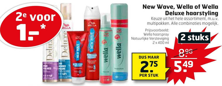 New Wave   haargel, hairspray folder aanbieding bij  Trekpleister - details