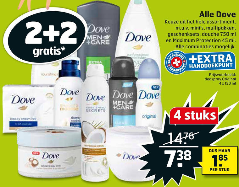 Dove   douchegel, bodylotion folder aanbieding bij  Trekpleister - details