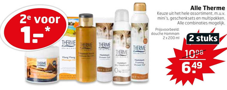 Therme   douchegel, bodylotion folder aanbieding bij  Trekpleister - details