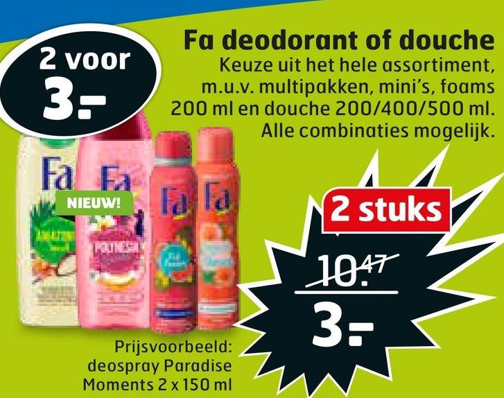 Fa   deodorant, douchegel folder aanbieding bij  Trekpleister - details