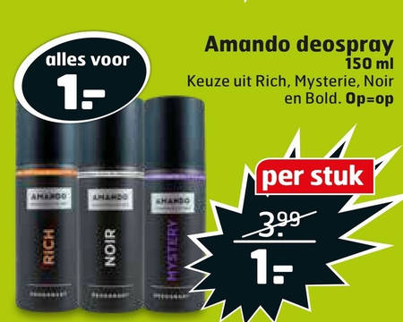 Amando   deodorant folder aanbieding bij  Trekpleister - details