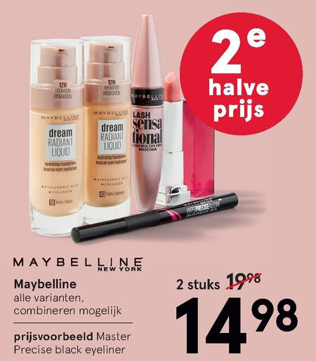 Maybelline   BB creme, oogpotlood folder aanbieding bij  Etos - details