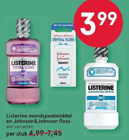 Listerine   flosdraad, mondwater folder aanbieding bij  Etos - details