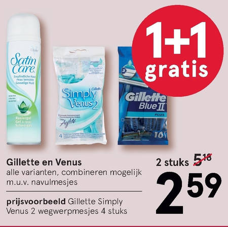 Gillette Satin Care   scheergel, scheerschuim folder aanbieding bij  Etos - details