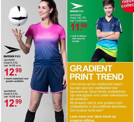 dames jongens voetbalkleding folder aanbieding bij Scapino details