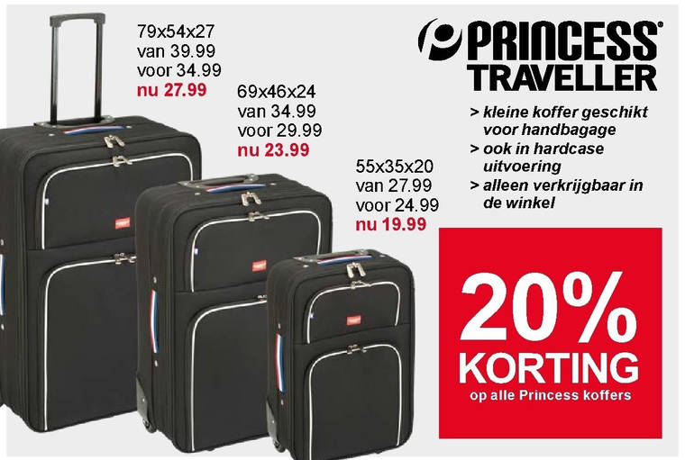 Princess Traveler   koffer folder aanbieding bij  Scapino - details