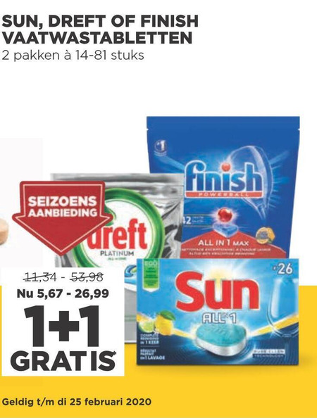 Sun   vaatwasmiddel folder aanbieding bij  Jumbo - details