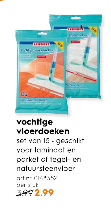 Leifheit   vloerwisdoekjes folder aanbieding bij  Blokker - details