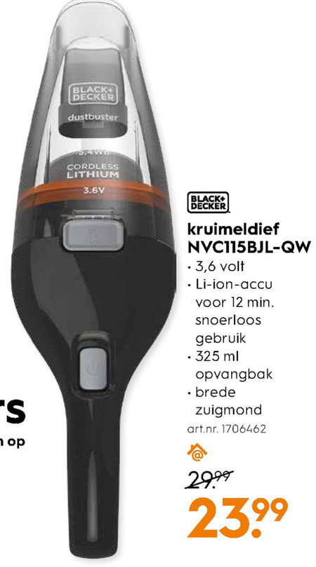 Black and Decker   kruimelzuiger folder aanbieding bij  Blokker - details