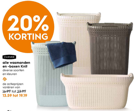 Curver   heupwasmand, wasmand folder aanbieding bij  Blokker - details