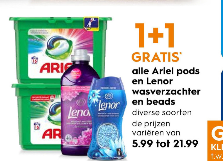 Lenor   wasverzachter, wasmiddel folder aanbieding bij  Blokker - details