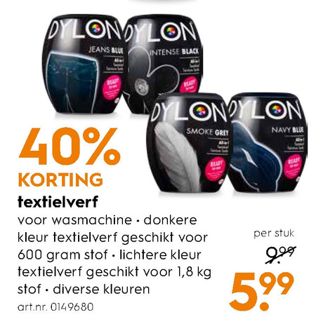 Dylon   textielverf folder aanbieding bij  Blokker - details