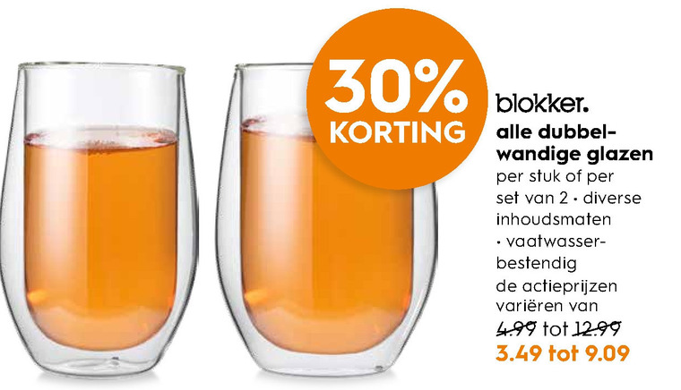 Blokker Huismerk   theeglas, koffieglas folder aanbieding bij  Blokker - details