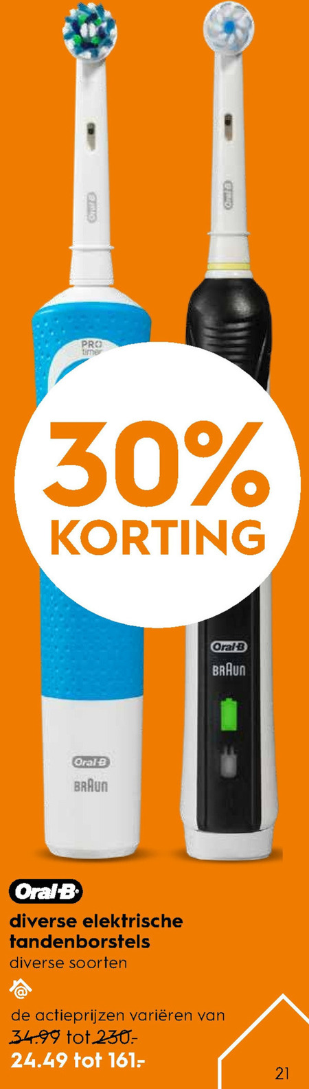 Braun Oral-B   electrische tandenborstel folder aanbieding bij  Blokker - details