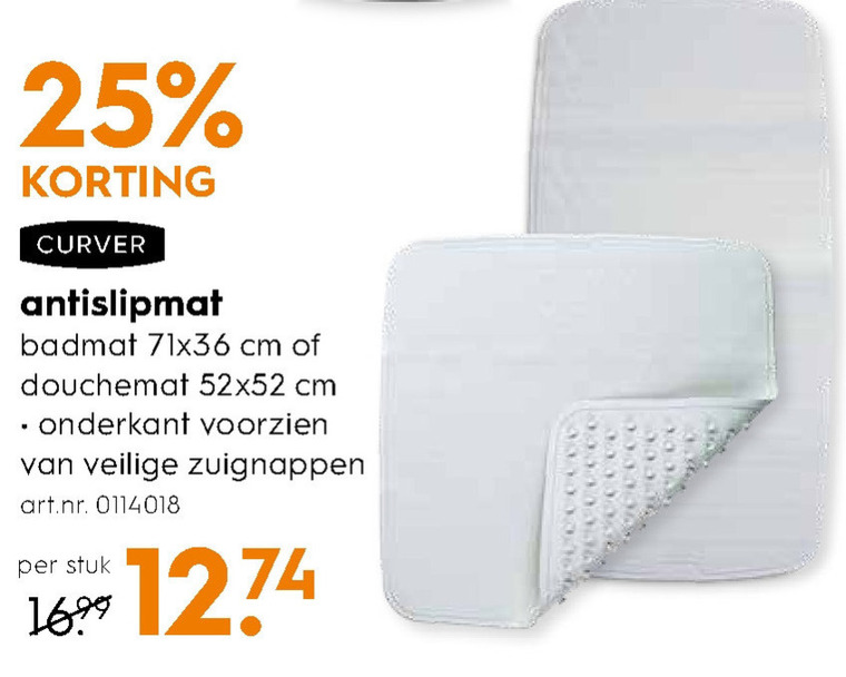 vleet Origineel Vervreemden Curver anti-slip badmat folder aanbieding bij Blokker - details