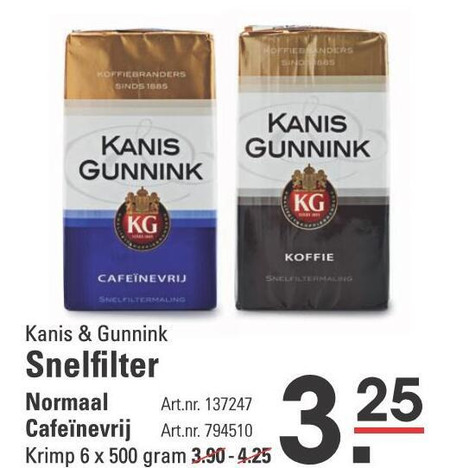 Kanis en Gunnink   koffie folder aanbieding bij  Sligro - details