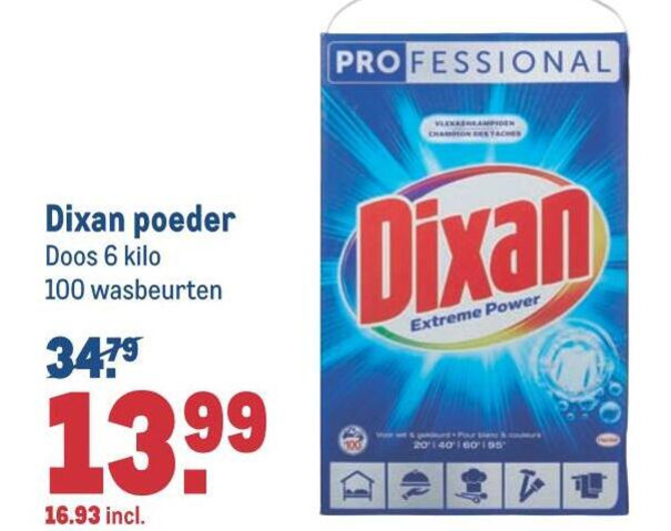 Dixan   wasmiddel folder aanbieding bij  Makro - details