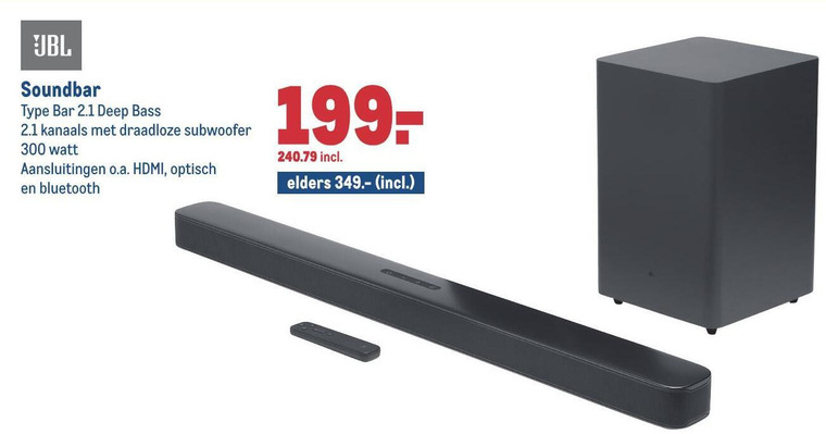 JBL   soundbar folder aanbieding bij  Makro - details