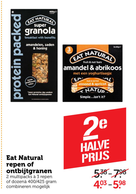 Eat Natural   mueslireep, cereals folder aanbieding bij  Coop - details