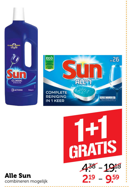 Sun   spoelglans, vaatwasmiddel folder aanbieding bij  Coop - details