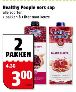 Healthy People   vruchtensap folder aanbieding bij  Poiesz - details