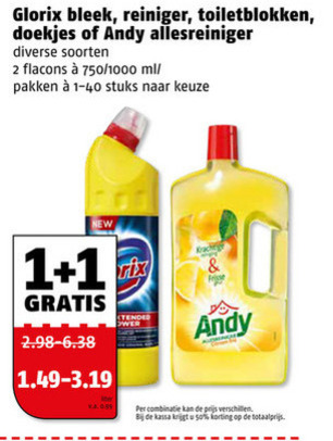 Andy   toiletblok, bleekmiddel folder aanbieding bij  Poiesz - details