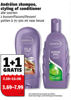 Andrelon   shampoo, conditioner folder aanbieding bij  Poiesz - details