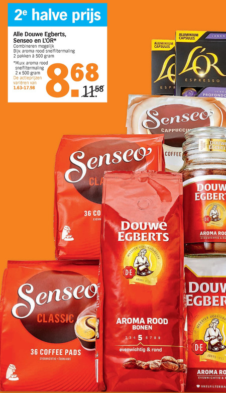 Douwe Egberts   koffiecups, oploskoffie folder aanbieding bij  Albert Heijn - details