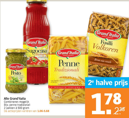 Grand Italia   pesto, pasta folder aanbieding bij  Albert Heijn - details