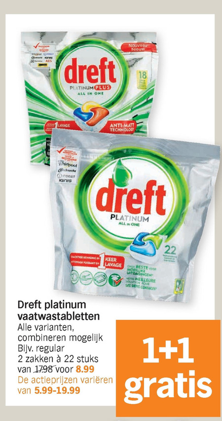 Dreft   vaatwasmiddel folder aanbieding bij  Albert Heijn - details