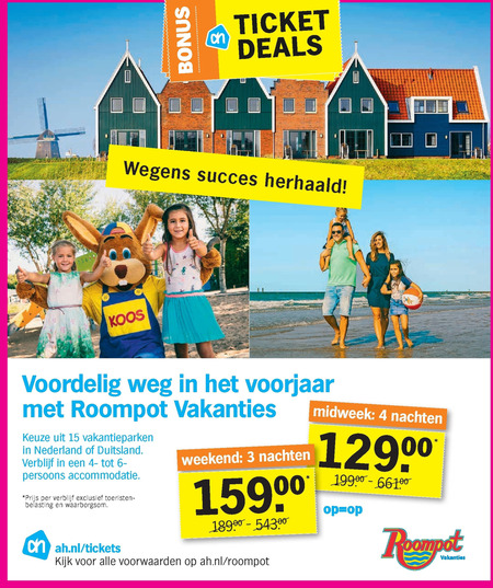 Roompot folder aanbieding Albert Heijn -