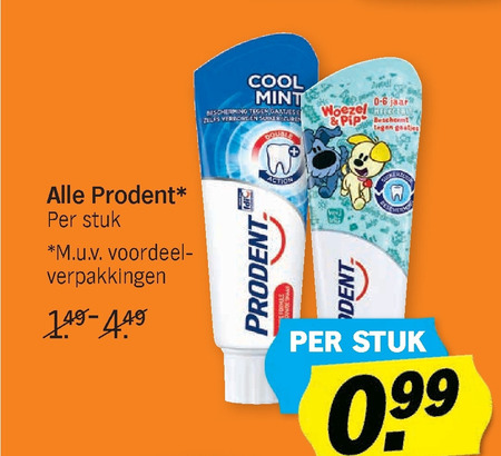 Prodent   tandpasta folder aanbieding bij  Albert Heijn - details