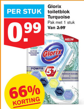 Glorix   toiletblok folder aanbieding bij  Hoogvliet - details