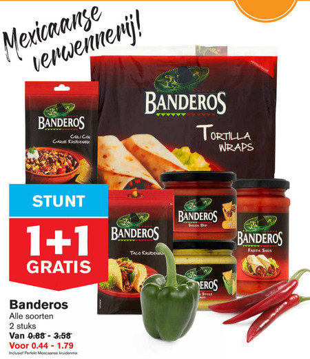 Banderos   taco, tortilla folder aanbieding bij  Hoogvliet - details