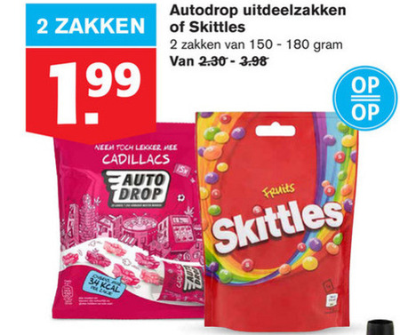 Skittles   snoep folder aanbieding bij  Hoogvliet - details