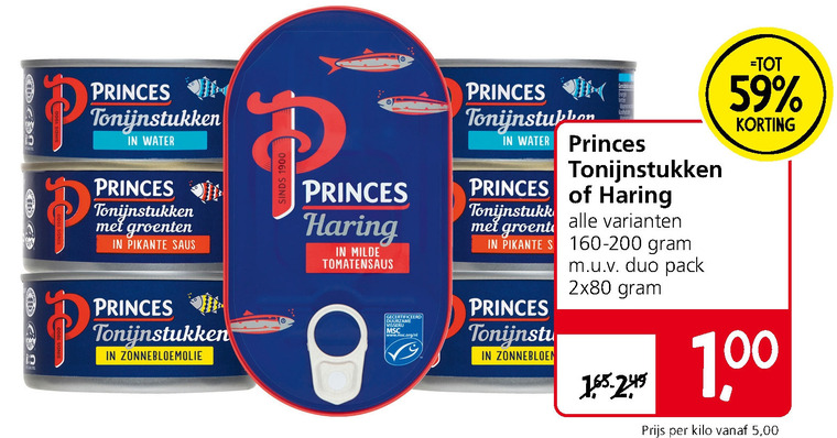 Princes   tonijn in blik, haring folder aanbieding bij  Jan Linders - details