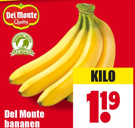 Del Monte   bananen folder aanbieding bij  Dirk - details