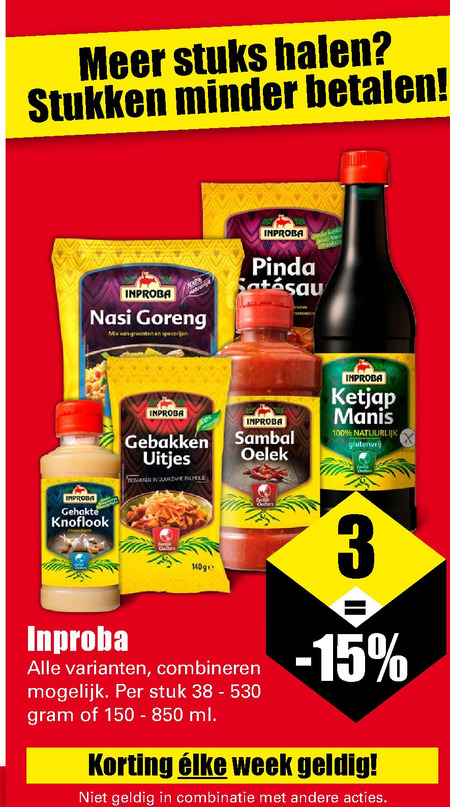 Inproba   kroepoek, ketjap folder aanbieding bij  Dirk - details