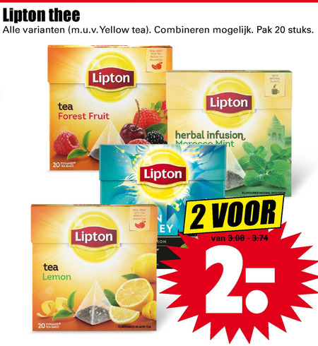 Lipton   thee folder aanbieding bij  Dirk - details