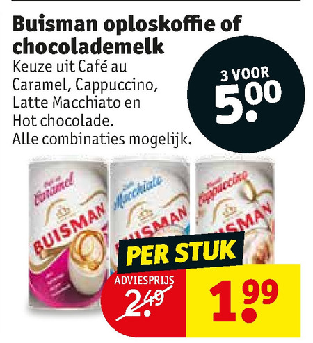 Buisman   oploskoffie, chocolademelk folder aanbieding bij  Kruidvat - details