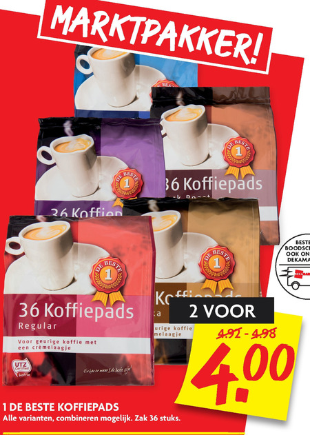 1 De Beste   koffiepad folder aanbieding bij  Dekamarkt - details