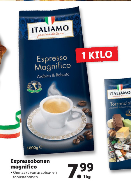 Italiamo   koffiebonen folder aanbieding bij  Lidl - details