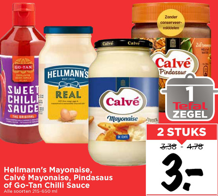 Calve   chilisaus, mayonaise folder aanbieding bij  Vomar - details