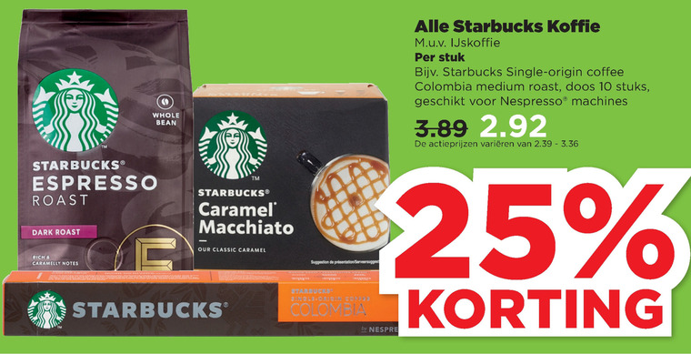 Starbucks   koffiebonen, koffiecups folder aanbieding bij  Plus - details